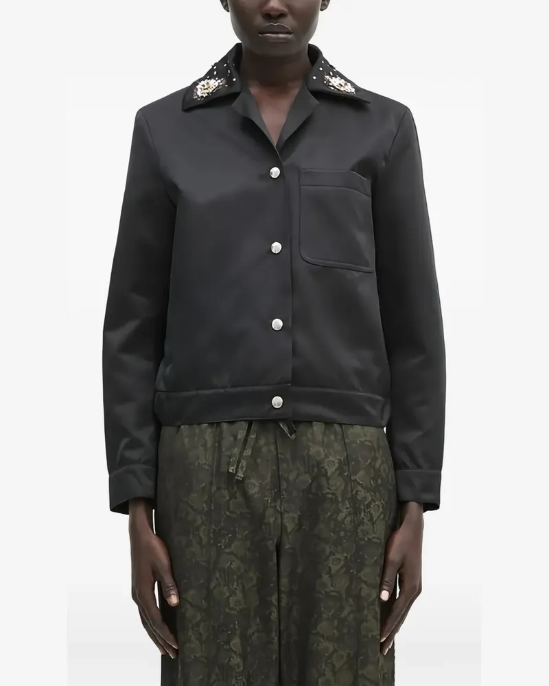 Wales Bonner Jacke mit verziertem Kragen - Schwarz Schwarz