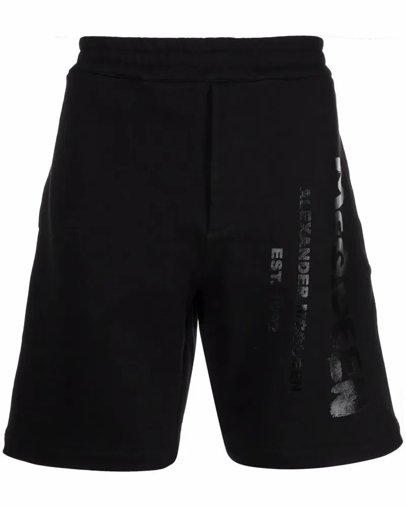 Alexander McQueen Joggingshorts mit Logo-Print - Schwarz Schwarz