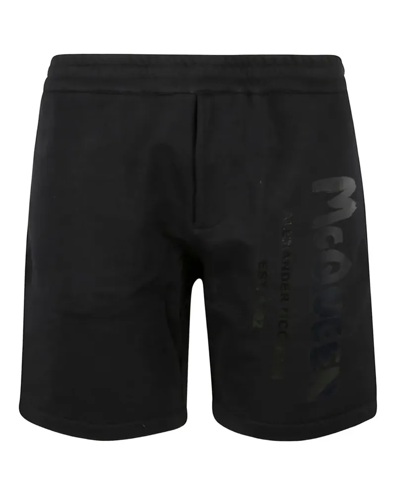 Alexander McQueen Joggingshorts mit Logo-Print - Schwarz Schwarz