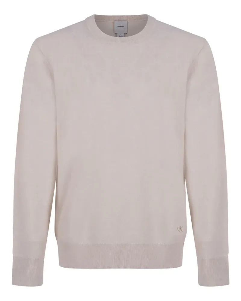 Calvin Klein Cashmere Classic embroidered logo sweater - Nude Nude