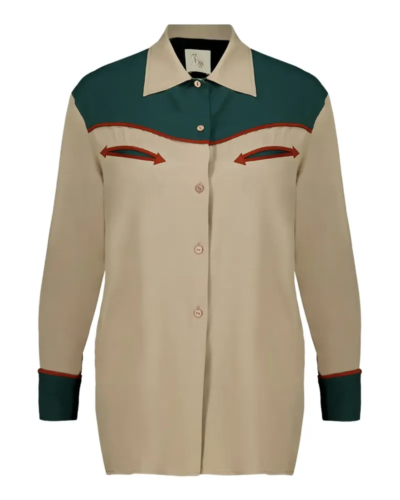 PAULA Cowboyhemd mit Paspelierung - Grau Grau