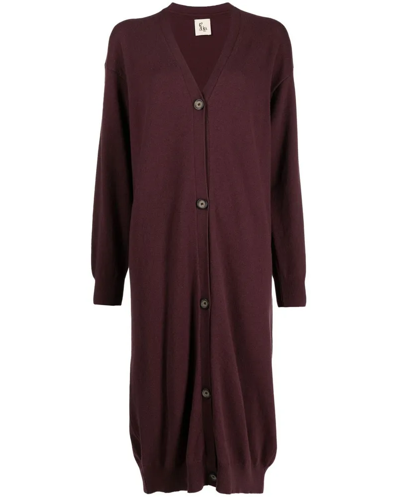 PAULA Langer Cardigan aus Kaschmir - Violett Violett