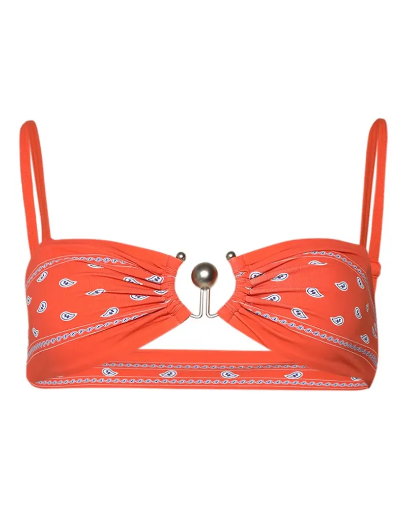Christopher Esber Ruched Orbit Bandeau bikini top - Orange Orange