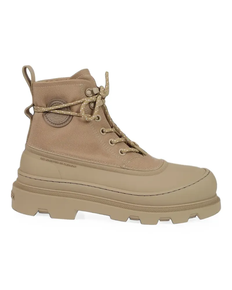 Moncler Vera Sheal logo-patch lace-up boots - Nude Nude
