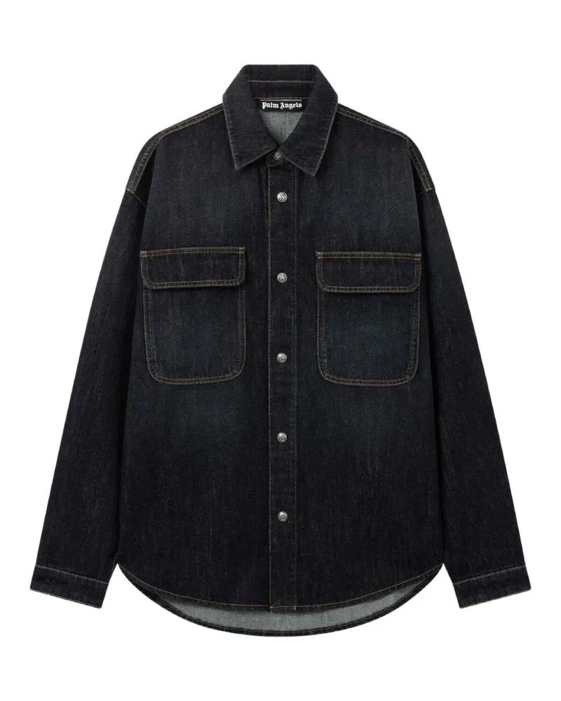Palm Angels Jeansjacke mit Logo - Blau Blau