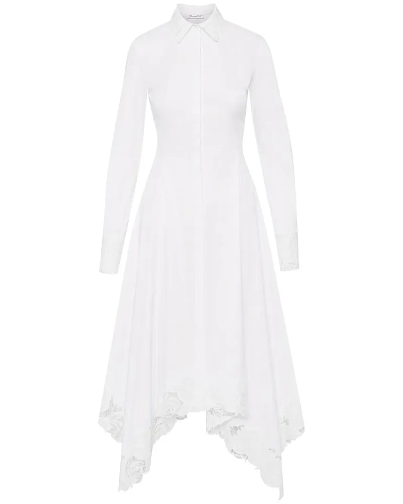 Oscar de la Renta Kleid mit Guipure-Einstecktuch - Weiß Weiß