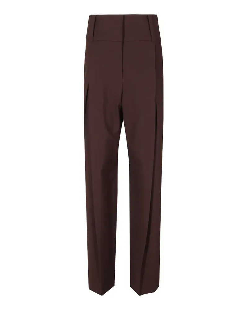 SPORTMAX pleated-detail straight-leg trousers - Braun Braun