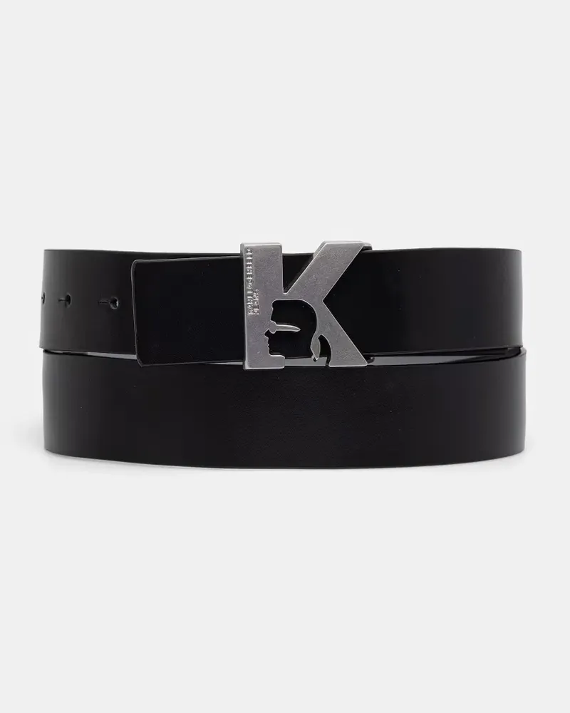 Karl Lagerfeld logo-plaque belt - Schwarz Schwarz
