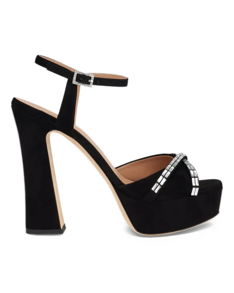 Malone Souliers Keaton Plateau-Sandalen mit Kristallen - Schwarz Schwarz