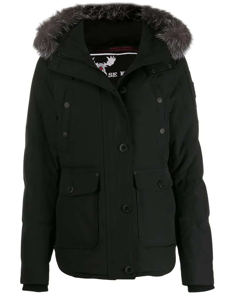 Moose Knuckles Parka mit Kapuze - Schwarz Schwarz