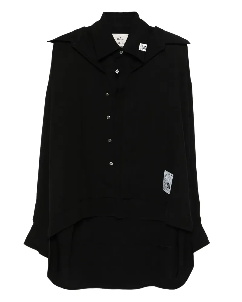 MIHARAYASUHIRO Oberteil im Layering-Look mit Knopfverschluss - Schwarz Schwarz