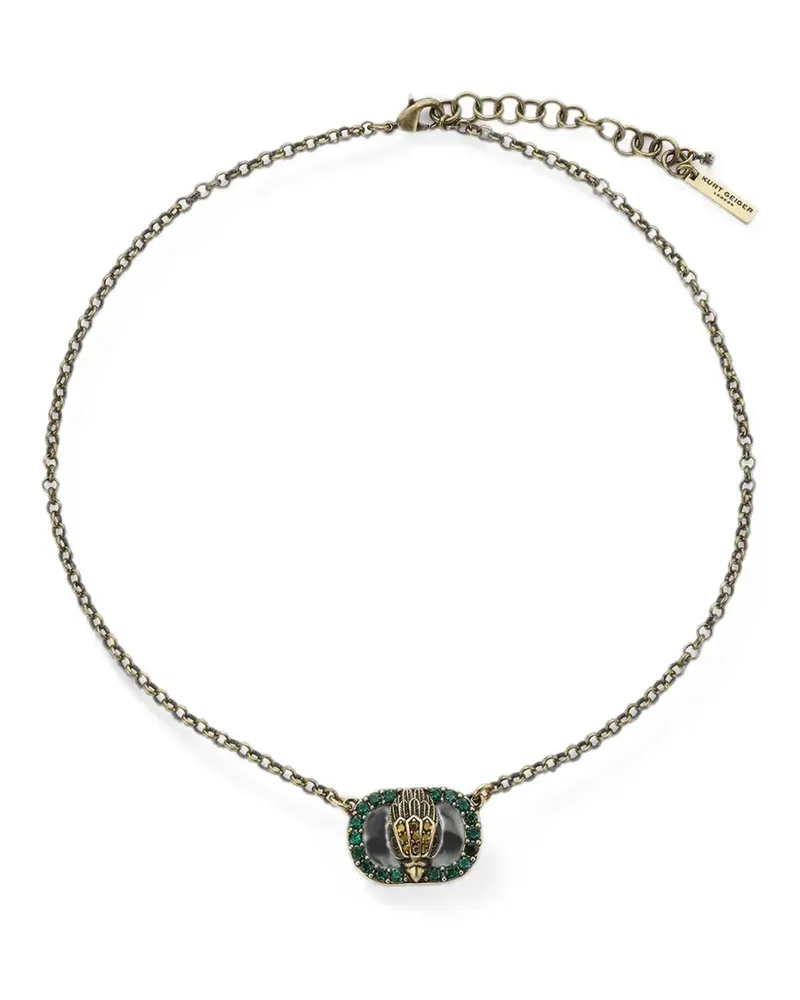 Kurt Geiger Eagle Head crystal-embellished necklace - Gold Gold