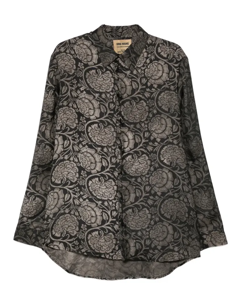 Uma Wang Tab floral-print shirt - Schwarz Schwarz