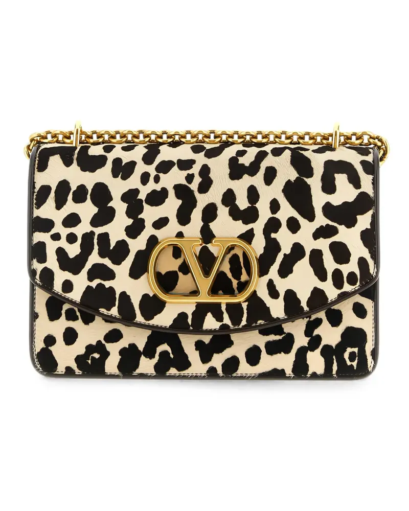 Valentino Garavani VLogo Signature Schultertasche mit Leopardenprint - Nude Nude