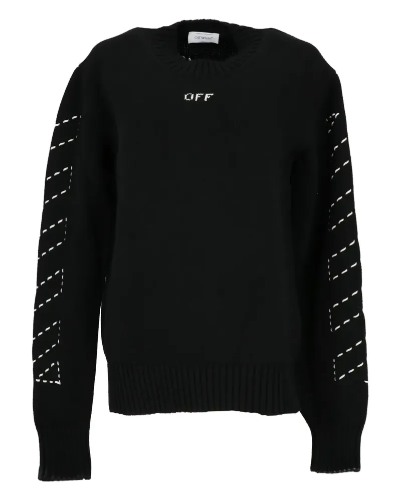 OFF-WHITE Pullover mit Ziernähten - Schwarz Schwarz