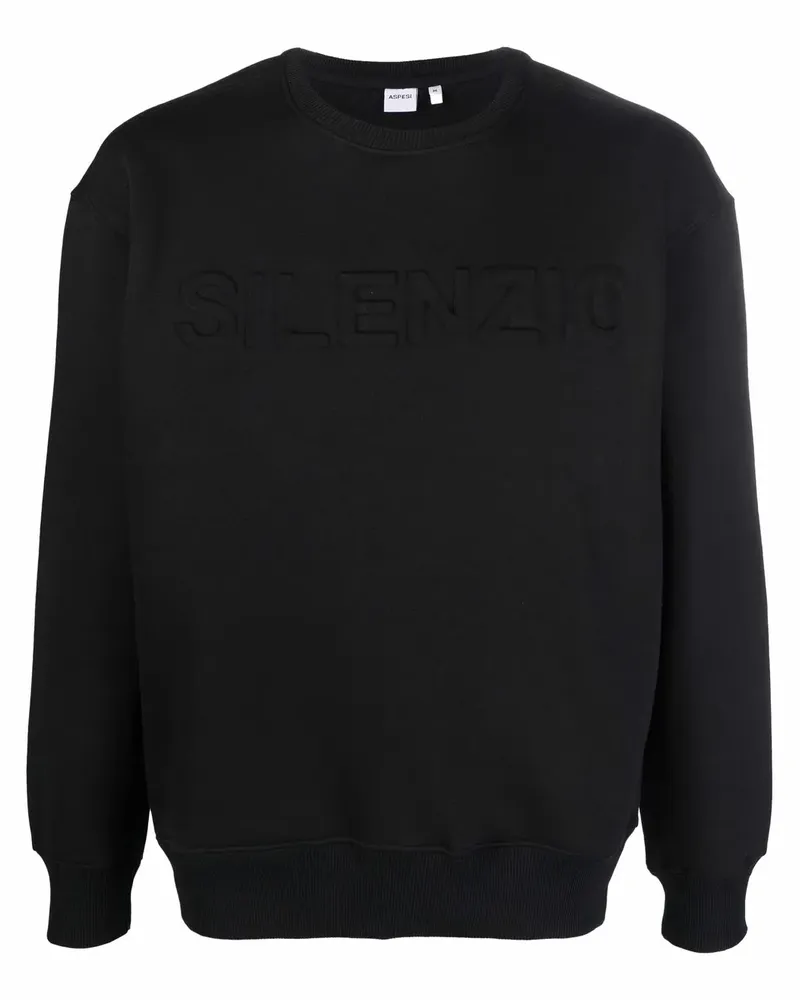 ASPESI Sweatshirt mit Logo-Print - Schwarz Schwarz