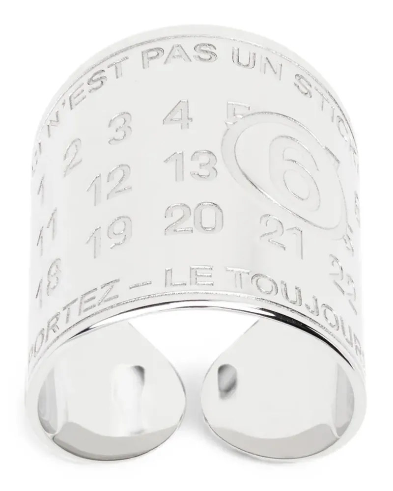 Maison Margiela numeric-logo cuff bracelet - Silber Silber
