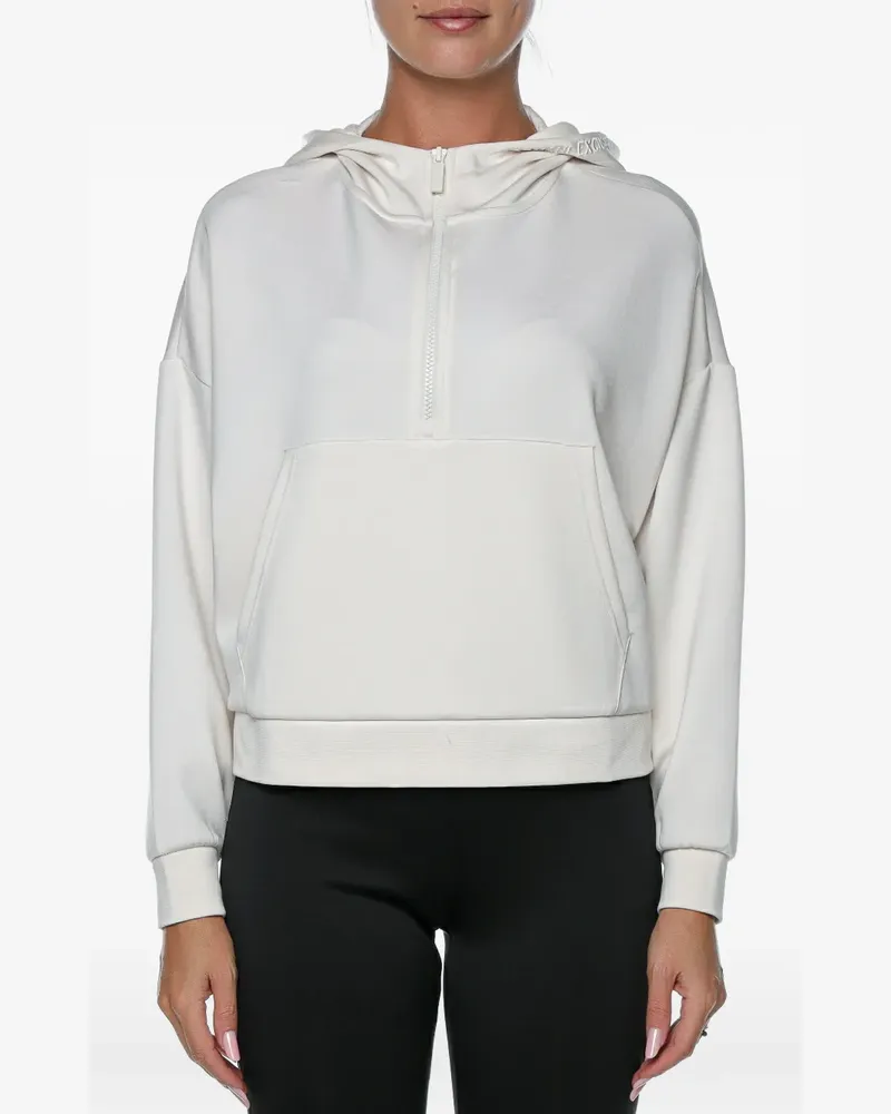 Armani Exchange quarter-zip pouch-pocket hoodie - Weiß Weiß