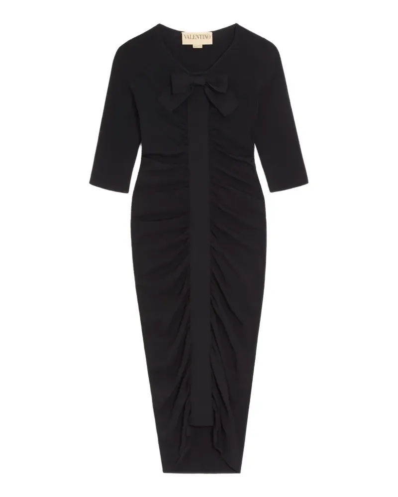 Valentino Garavani bow ruching knitted mini dress - Schwarz Schwarz