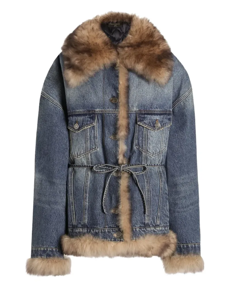 Dolce & Gabbana Jeansmantel mit Faux Fur - Blau Blau