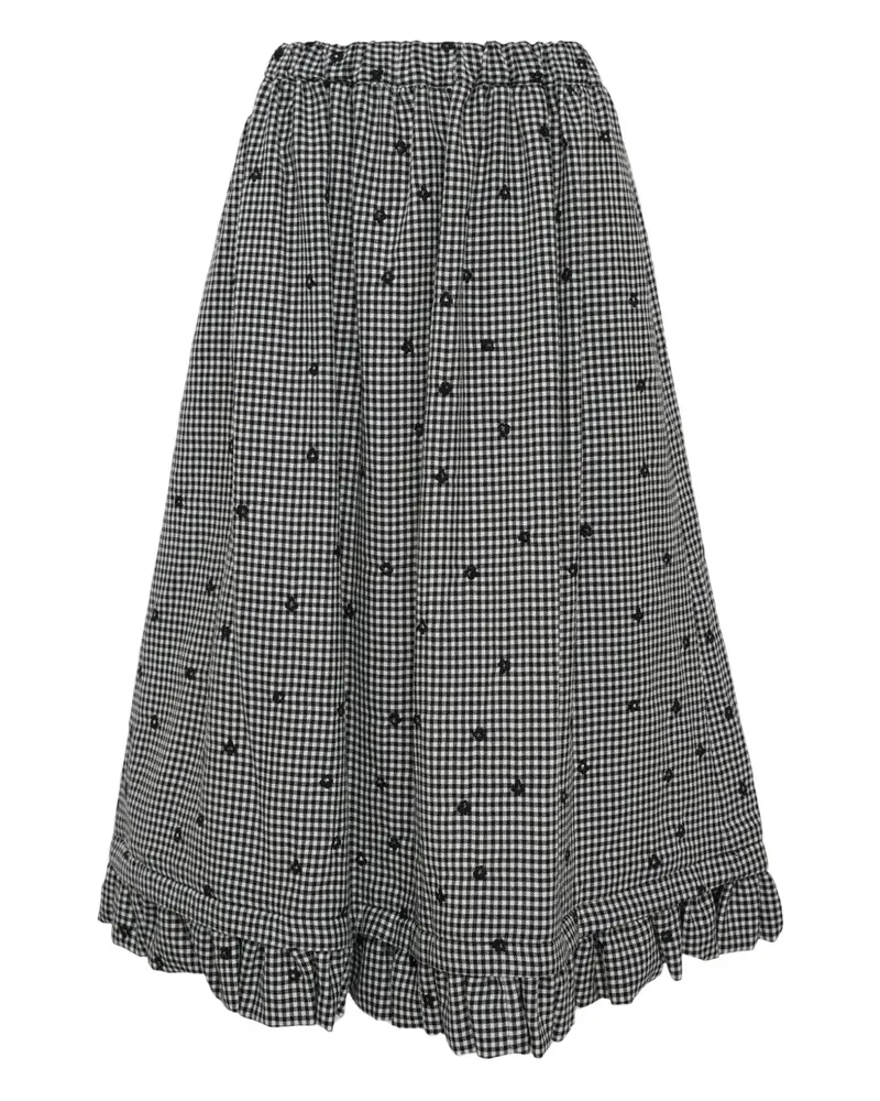 Comme des Garçons polka-dot ruffled midi skirt - Weiß Weiß