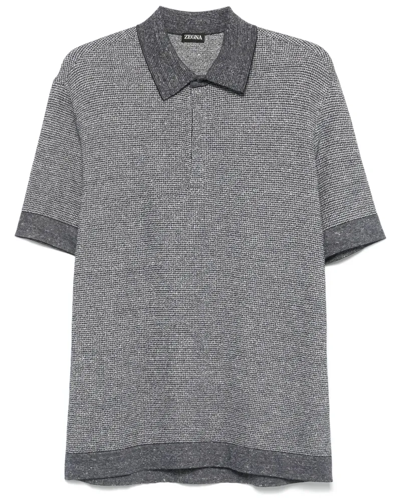 Ermenegildo Zegna Poloshirt mit Jacquardmuster - Blau Blau