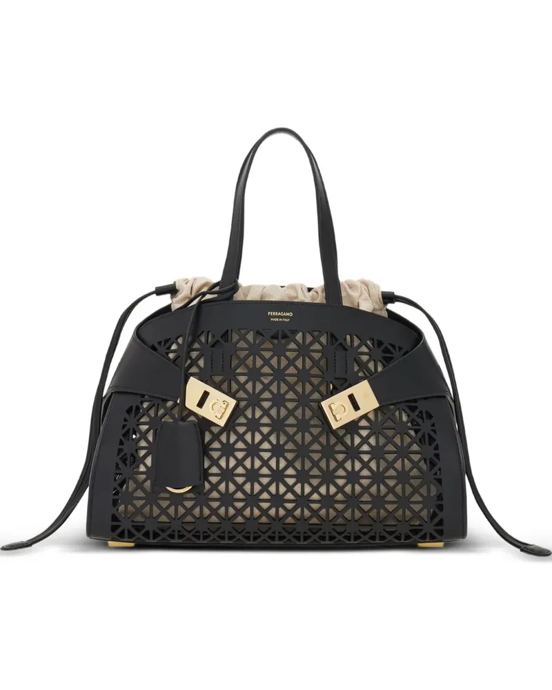 Ferragamo Hug Handtasche (M) - Schwarz Schwarz
