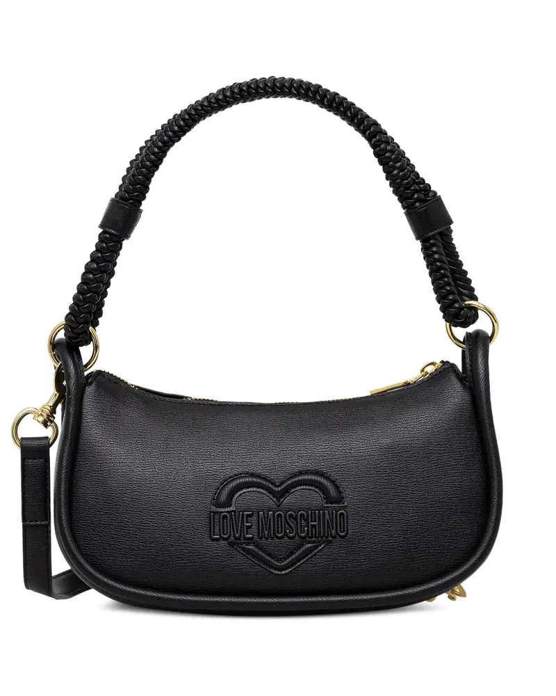 Moschino Tote Bag mit geflochtenem Henkel - Schwarz Schwarz