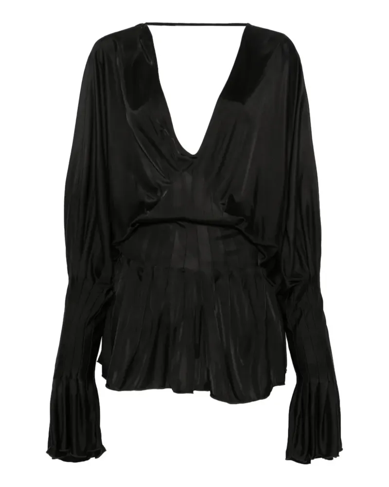 Aya Muse Minikleid mit V-Ausschnitt - Schwarz Schwarz