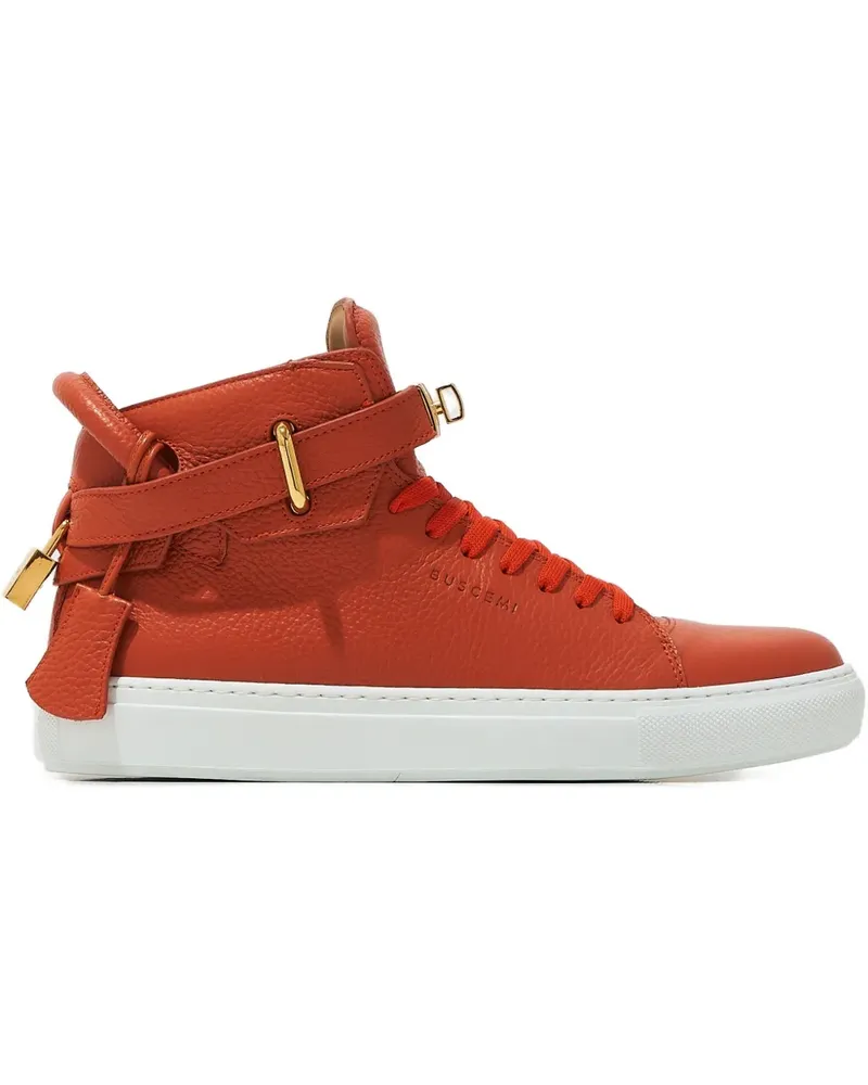 Buscemi padlock leather sneakers - Orange Orange