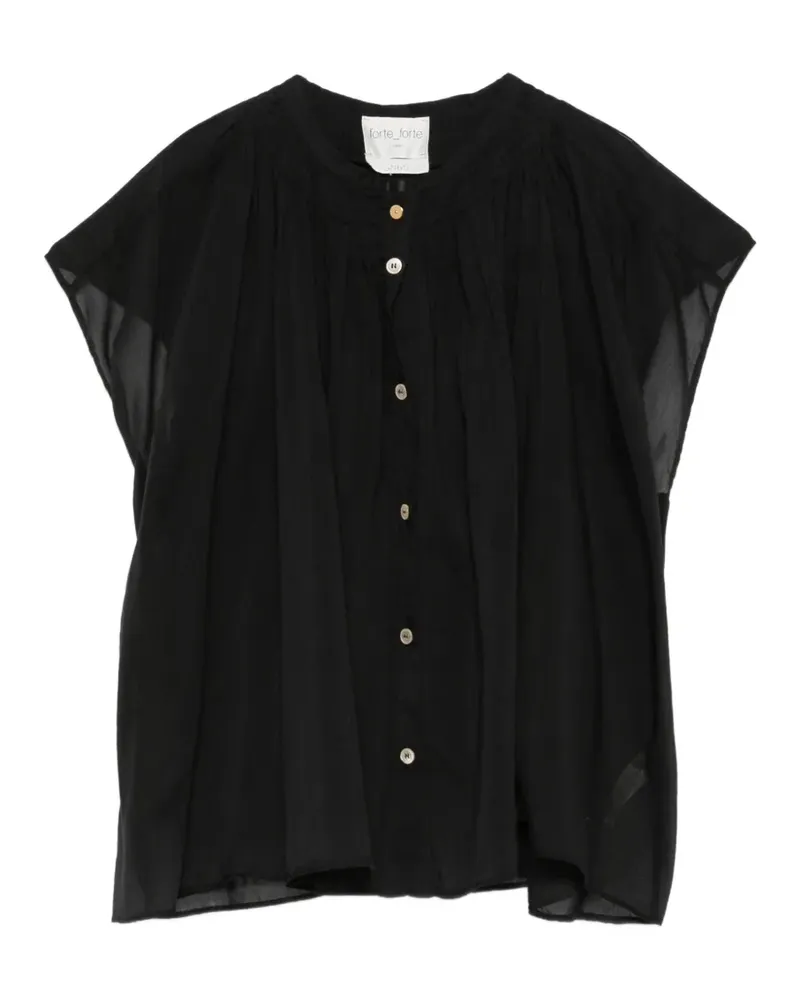 forte_forte gathered-detail blouse - Schwarz Schwarz