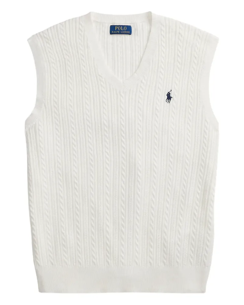 Ralph Lauren Pullunder mit Zopfmuster - Weiß Weiß