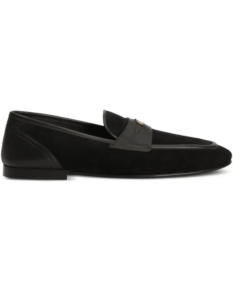 Dolce & Gabbana Slipper aus Leder - Schwarz Schwarz