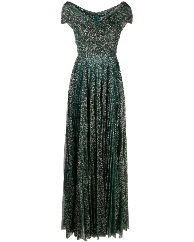 Talbot Runhof Schulterfreie Robe mit Verzierung - Grün Grün