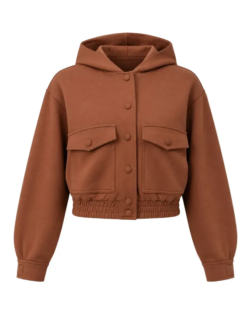 Twin-Set button-up hooded jacket - Braun Braun