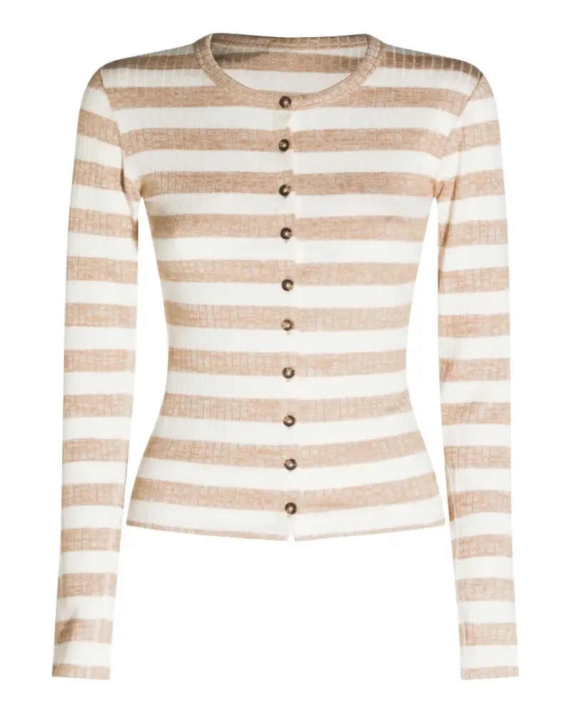 Rag & Bone striped ribbed-knit cardigan - Weiß Weiß