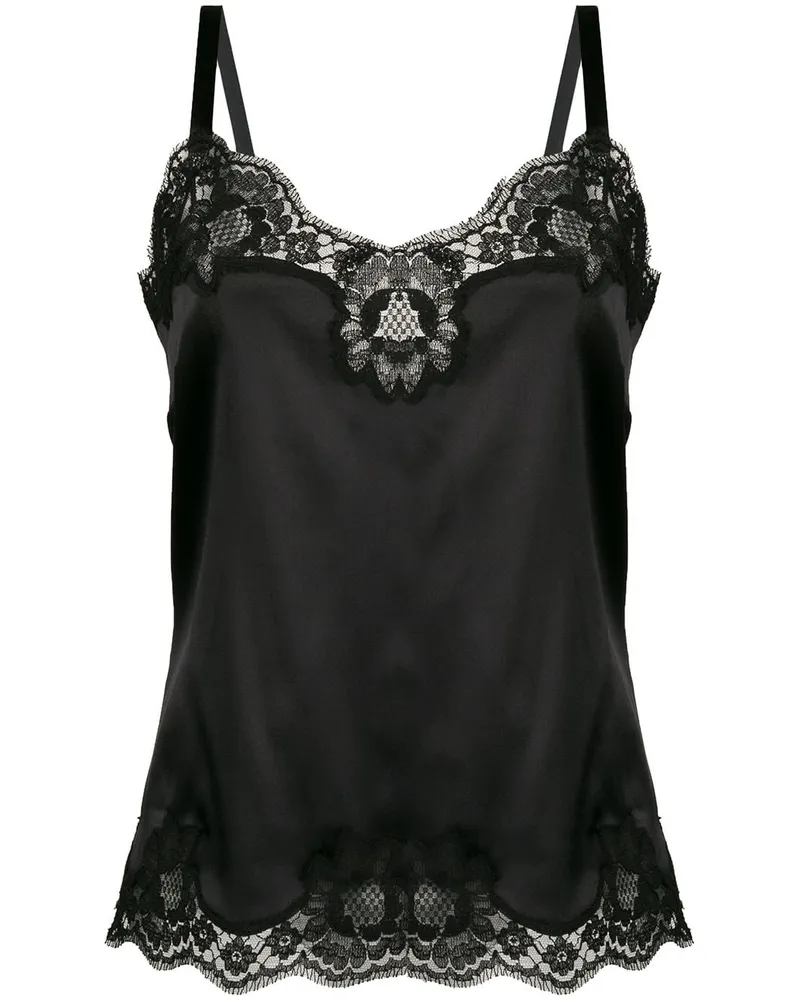 Dolce & Gabbana Camisole-Top mit Spitzeneinsätzen - Schwarz Schwarz