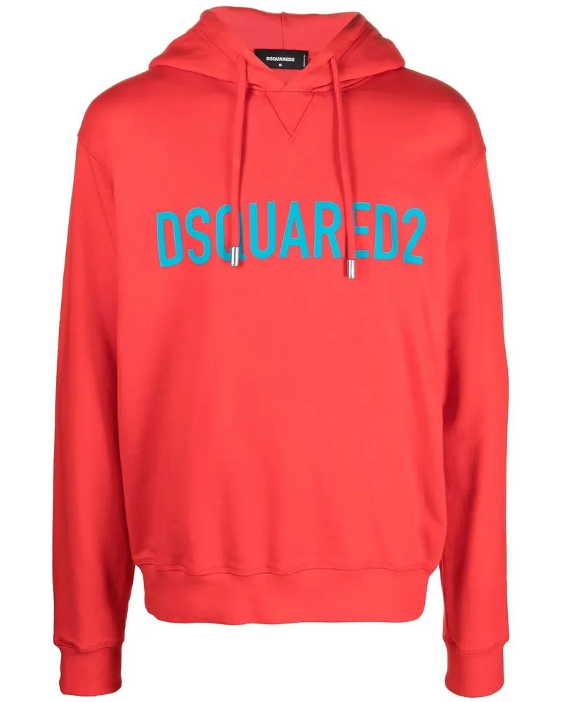 Dsquared2 Hoodie mit Logo-Print - Rot Rot
