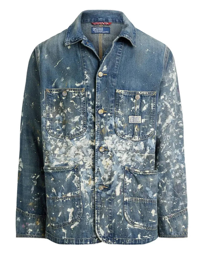 Ralph Lauren Handbemalte Limited Edition Jeansjacke - Blau Blau