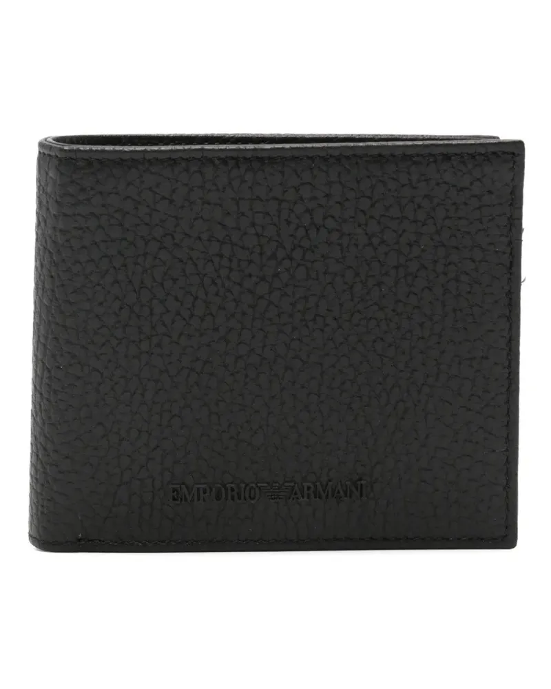 Emporio Armani logo-debossed pebble-grain wallet - Schwarz Schwarz