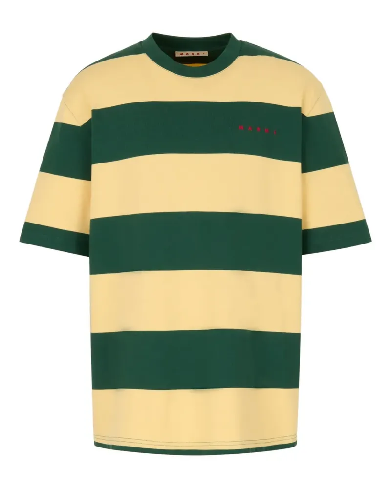 Marni Gestreiftes T-Shirt - Grün Grün