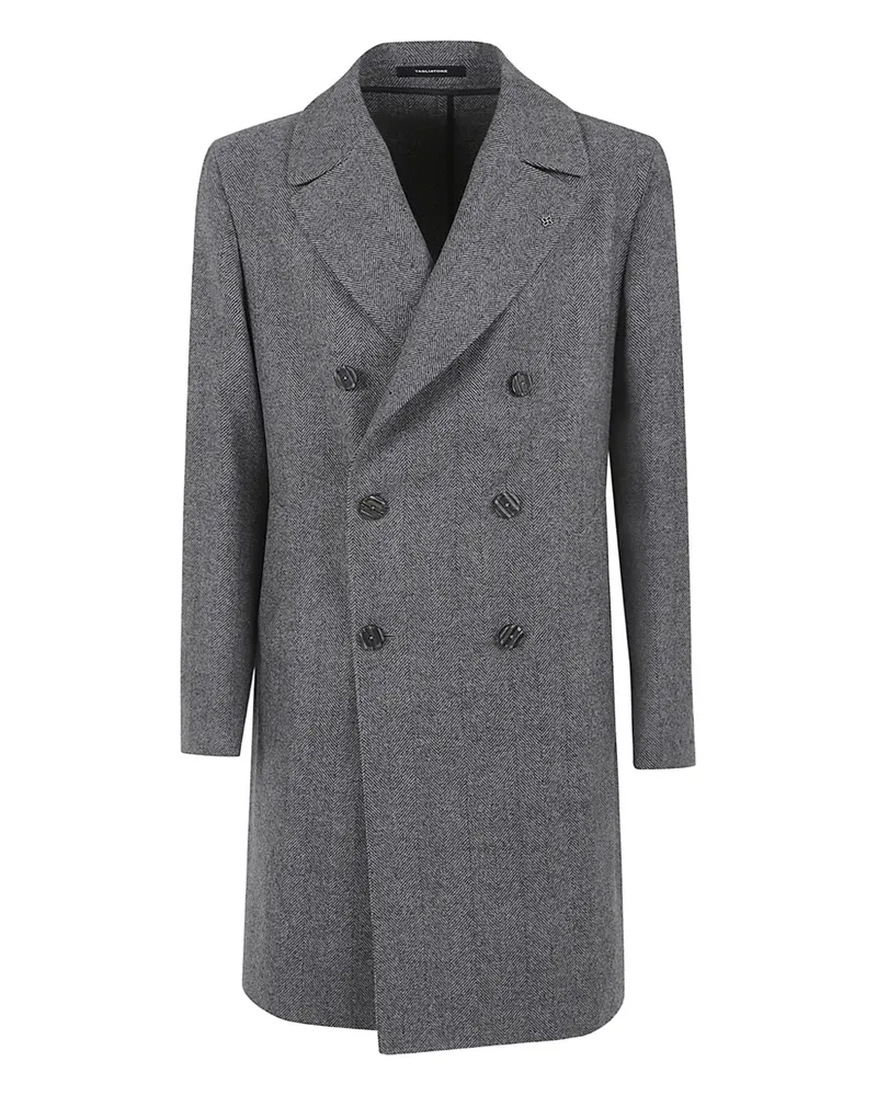 Tagliatore Mantel mit Fischgrätenmuster - Grau Grau