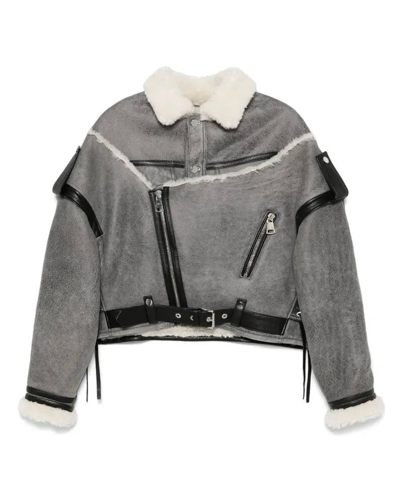 Manokhi Jacke mit Shearling-Kragen - Grau Grau