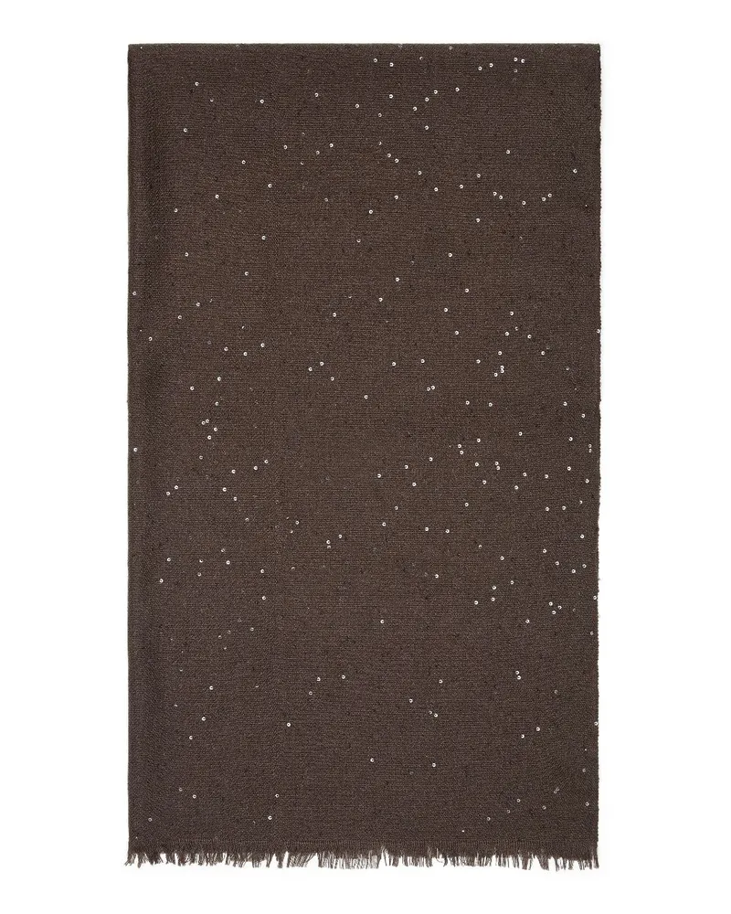 Brunello Cucinelli Schal mit Pailletten - Braun Braun