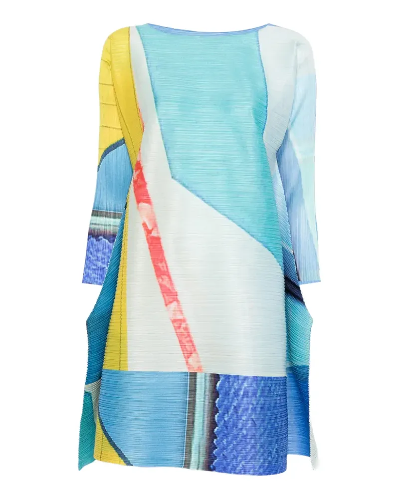 Issey Miyake City Collage Oberteil mit Falten - Blau Blau