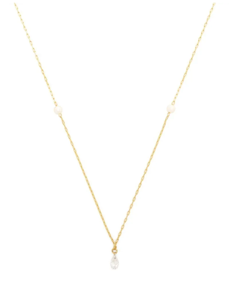 MIZUKI 14kt Gelbgoldhalskette mit Perlenanhänger Gold