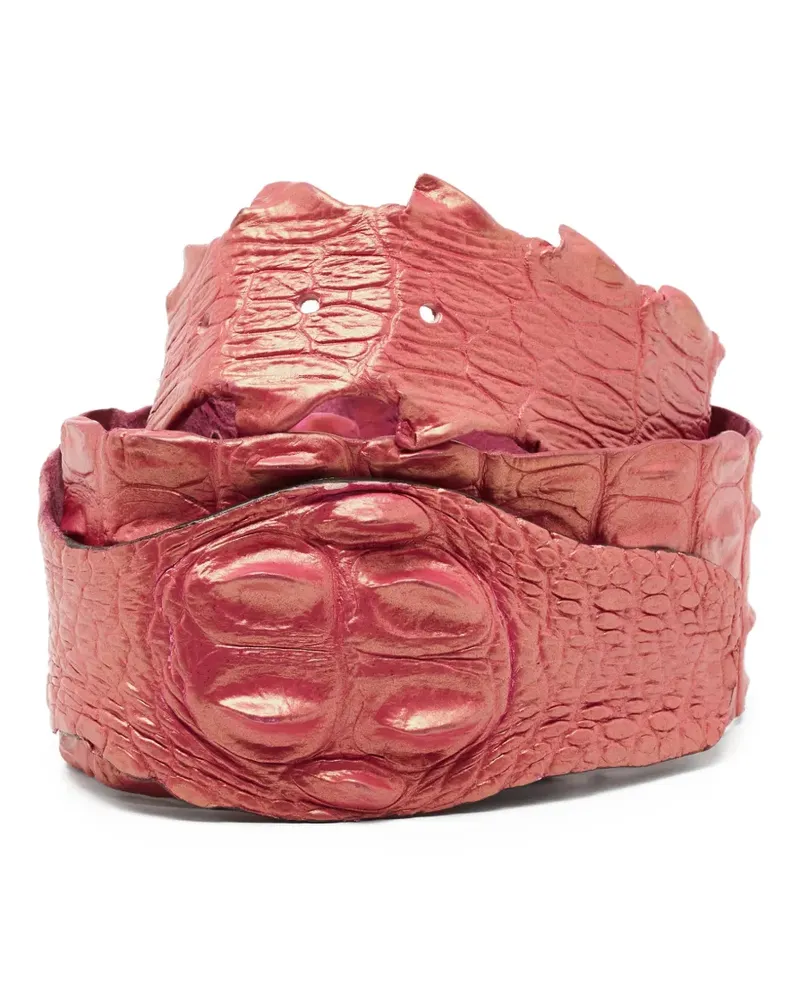Roberto Cavalli Gürtel mit Kroko-Motiv - Rosa Rosa