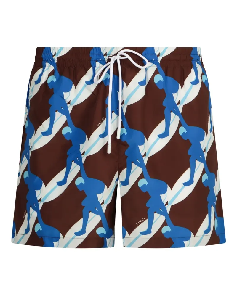 Gucci Badeshorts mit Print - Braun Braun