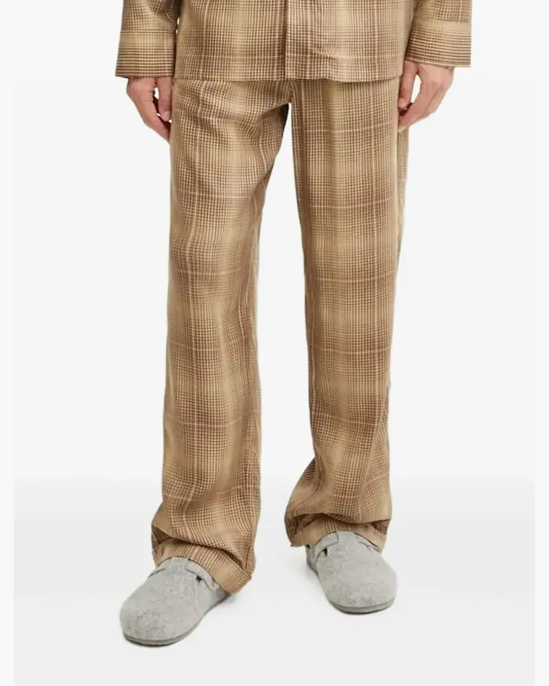 CDLP Karierte Pyjama-Hose - Nude Nude