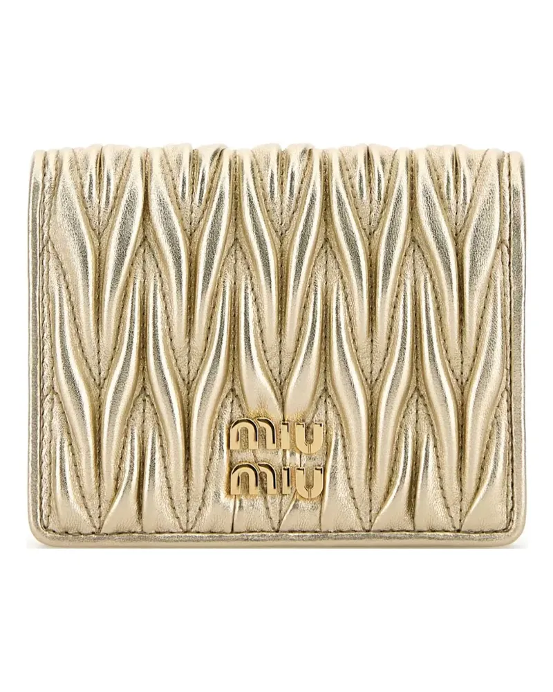 Miu Miu Portemonnaie aus Matelassé-Leder - Gold Gold